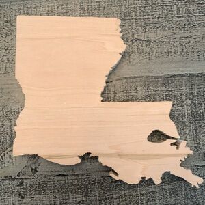 Louisiana Outline Wood Decor, NWOT, perfect for crafting or use as wall decor